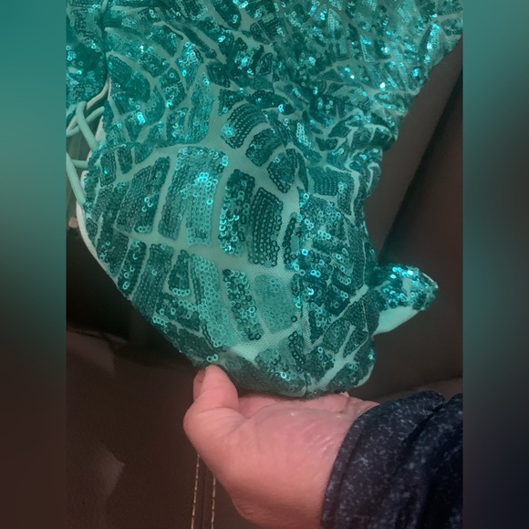 Teal sequin evening dress. Open to offers - Picture 7 of 7